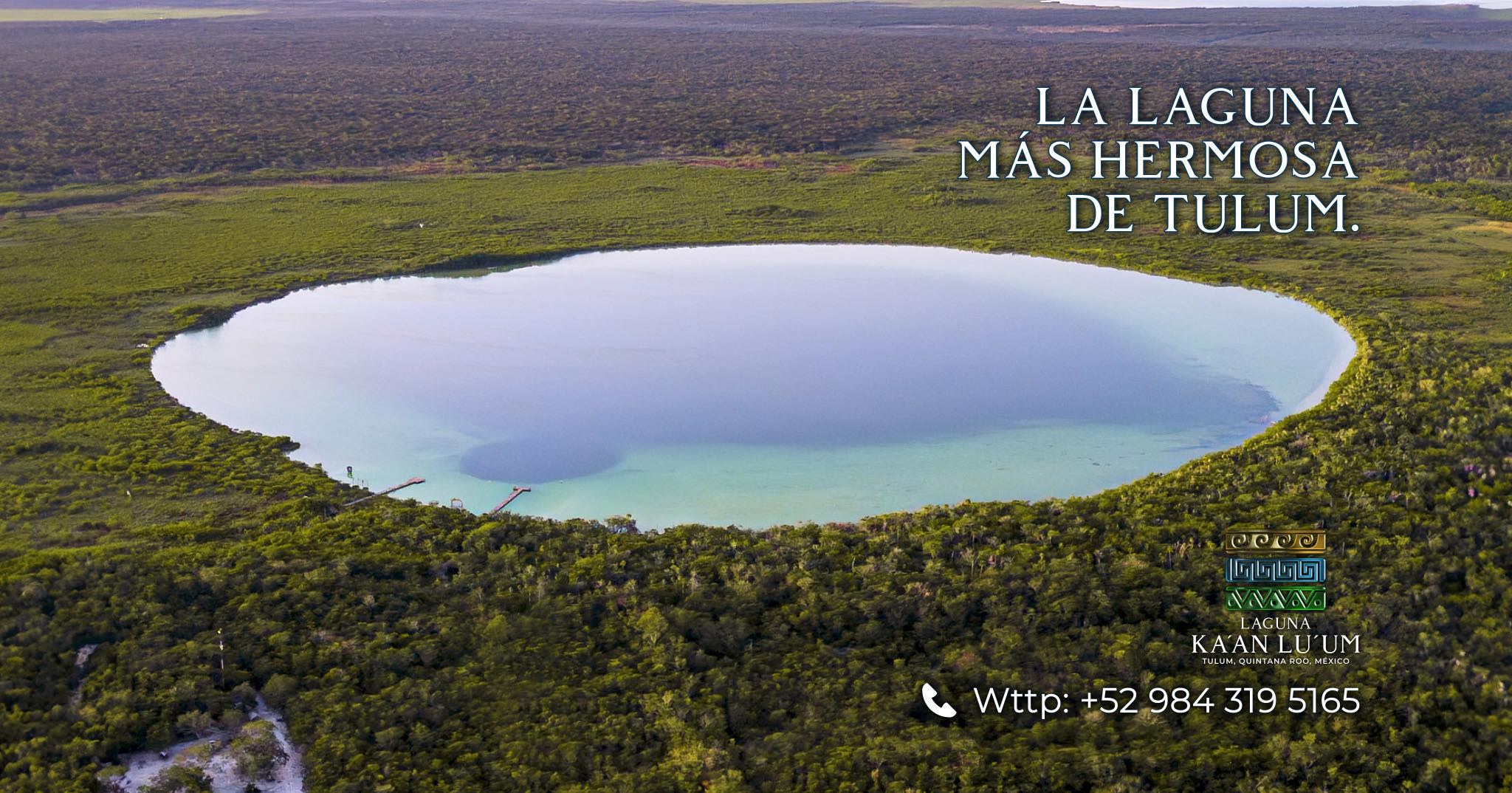 Vista aérea de Laguna Kaan Luum en Tulum